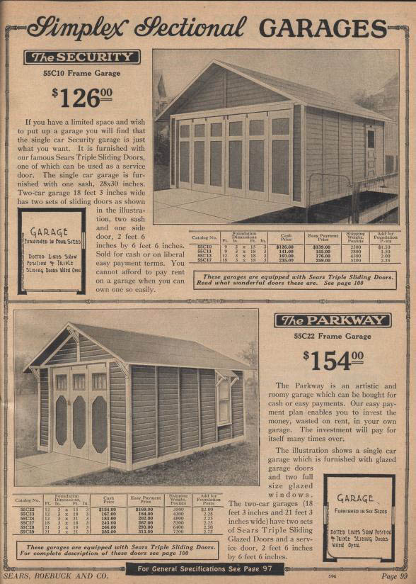 Sears Simplex Sectional Garages